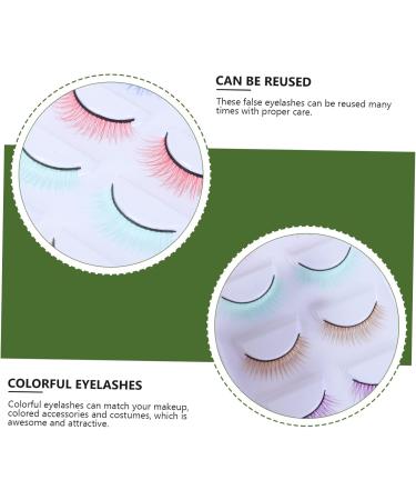 5 Pairs Colored False Eyelashes Natural Eyelashes Colorful Lashes Magnetic Eyelashes Cosmetics Toiletries Fake Eyelash Girls False Eyelashes Artificial Fiber Makeup Tools Dense 5d - Buy Online on GoSupps.com