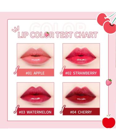 Korean Lip Tint Stain Set | Plumping Glossy Lip Gloss | Long Lasting Mini Liquid Lipstick | 02 STRAWBERRY & 04 CHERRY - Buy Online on GoSupps.com