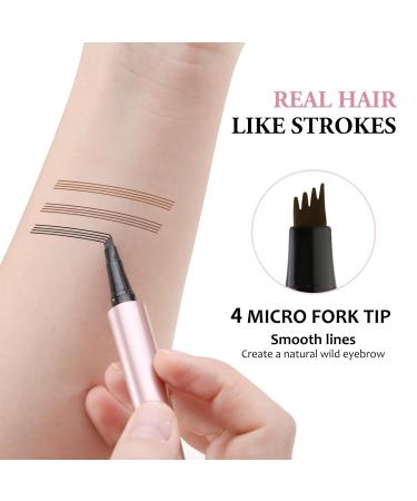 4-Tip Microblading Brow Pen - Waterproof Liquid Eyebrow Filler for 3D Natural Makeup | Precise Brush-Tip #04 - International Shipping Available - Buy Online on GoSupps.com