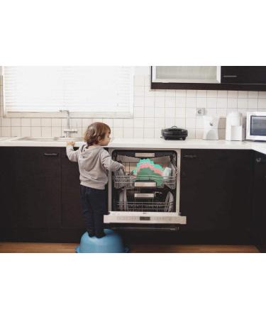 Silicone Suction Plate for Toddlers with Fork and Spoon Set - Self Feeding Training Divided Plate, Dish, and Bowl for Baby and Toddler - Dino Green - Buy Online on GoSupps.com