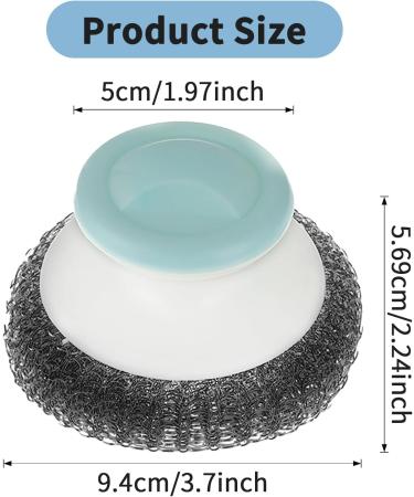Amabro Dishwash Brushes - Durable Steel Sponge Pot Scrubber with Handle | Long-lasting Cleaning for Pots Pans and Grills - Buy Online on GoSupps.com