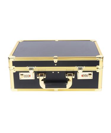 Professional Barber Case Portable Stylist Travel Kit Hair Beauty Salon Tool Storage Box Hair Tools Carry Case Suitable for Storing Scissors/Hair Dryer/Comb/Clip and Other Hair Supplies (Gold)