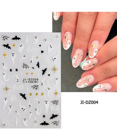 4 Sheets 3D Halloween Rhinestone Stickers - Self-Adhesive Spider & Ghost Nail Art Decals for Women | Glitter Luxury Charms for DIY Manicure - Buy Online on GoSupps.com
