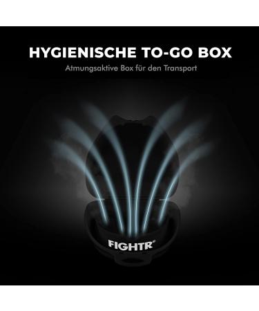 Fightr Premium Mundsprung - Breathable & Adaptable Sport Tooth Protection for Boxing MMA Muay Thai Hockey & Martial Arts | Includes Hygiene Box | All Black Set - Buy Online on GoSupps.com