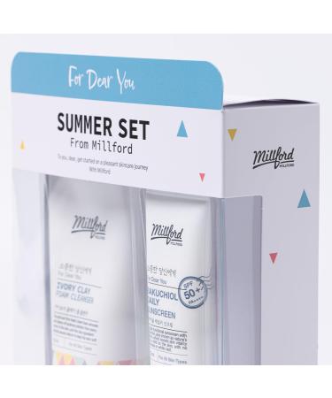 Summer Set: Ivory Foam Cleanser & Bakuchiol Daily Sun Moisturizer - Korean Skin Care Firming & Moisturizing No White Cast Quick Absorption Gift Set - Buy Online on GoSupps.com