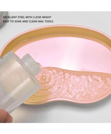 HUSHUI Stainless Steel Manicure Tray Oval Cosmetic Makeup Nail Art Jewelry Dish Desktop Decor Black Silver Champagne Gold - Buy Online on GoSupps.com