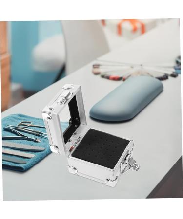 Nail Art Storage Box Drill Organiser Manicure Drill Box Storage Box for Manicure Polisher Nail Drill Organiser Tool Holder Zinc Alloy Grinding 9.00X7.50X6.00CM silver - Buy Online on GoSupps.com