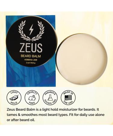 ZEUS Beard Balm - Natural Beeswax & Shea Butter Facial Hair Conditioner | Made in USA | Vanilla Rum 2 oz - Buy Online on GoSupps.com