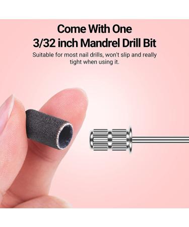 Melodysusia 100st Grinding Sleeve & Cap - 180 Grit Nail Miller Attachment for Manicure & Pedicure Nail Art - Includes 1 Mandrel - Black - Buy Online on GoSupps.com