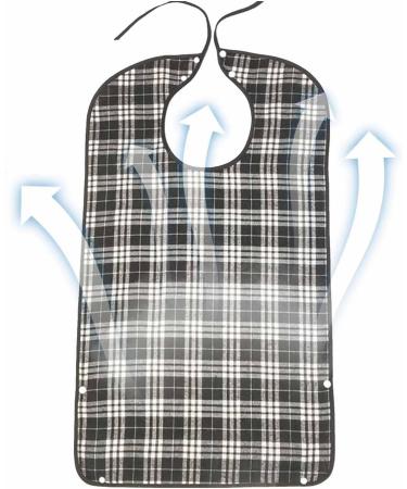 Adult Bibs - Washable Adult Dining Bibs | Eating Large Bib For Adults | Soft Adult Waterproof Bibs | Reusable Adult Spill Black - Buy Online on GoSupps.com