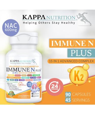 (90 Capsules) NAC 600mg Quercetin 1 000mg Vitamin C 500mg Zinc 50mg Vitamin D3 5 000iu Selenium Copper Acerola Ginger Rutin Citrus Bioflavonoids Rose Hips Echinacea Immune N Plus 15 in 1 90 Count (Pack of 1) - Buy Online on GoSupps.com