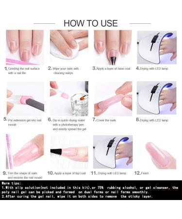  Warm Girl Warm Girl Nail Builder Gel 6 Colors Glitter Hard Gel Nail Extensions Curing Gel UV/LED Gel Color Changing Polygel Nail Manicure Set - Buy Online on GoSupps.com