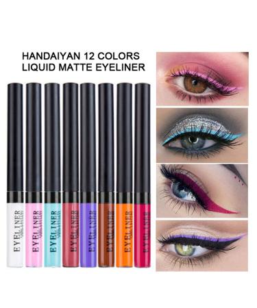 Allbesta 12 Colors Liquid Eyeliner Set - Matte Waterproof Makeup Precise Rainbow Eyeliner Pens (12pcs) - Shop Internationally - Buy Online on GoSupps.com