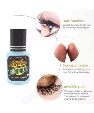 Individual Lash Glue Cluster Lash Glue for DIY Lash Extension Waterproof Lash Glue Quick Drying & Long Lasting Semi Permanent Extension Eyelash Bonding Supplies for Salons Lash Artist - 8ml Clear Blue - Buy Online on GoSupps.com