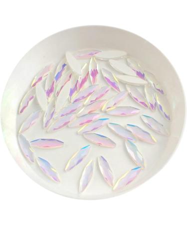 30Pcs/ Nail Art Rhinestones for 3D Nails Decoration Pack Long Horse Eye Shaped Glass Colorful AB Stones Home Collections (Color : Ab Size : 30Pcs) 30Pcs Ab - Buy Online on GoSupps.com