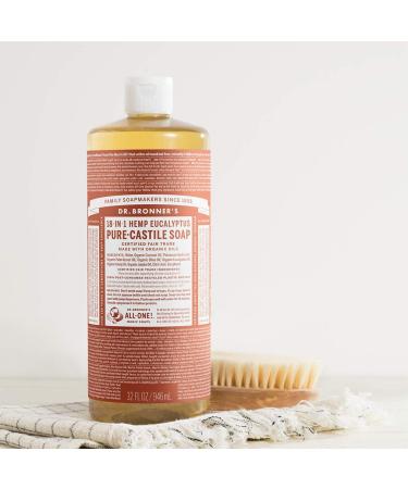 Dr. Bronner's Eucalyptus Pure-Castile Liquid Soap Bundle - 32 oz. Bottle + 2 oz. Travel Size - Buy Online on GoSupps.com