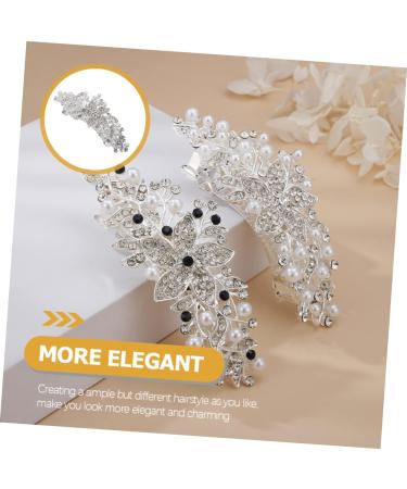MUSISALY Rhinestone Hair Clip Women Hairpin Silver Hair Clips Hair Barrettes for Pearl Barrettes for Women Womens Barrettes for Hair Rhinestone Flower Hair Clip Pearl Hair Pin Iron - Buy Online on GoSupps.com