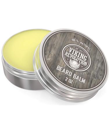 Viking Revolution Beard Balm - All Natural Grooming Treatment with Argan Oil & Mango Butter - Citrus Scent Leave-in Conditioner for Men - 2 oz - Buy Online on GoSupps.com