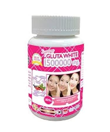 1 Bottle X 30 Softgels Supreme Gluta White 1500000mg. Super Whitening Glutathione Anti - Aging. (Supreme Whitening Skin Boost up Collagen Remove Dark Spot and Scar Tighten Pore Healthy Skin and Hair)