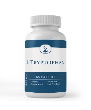 Pure Original Ingredients L-Tryptophan (100 Capsules) Always Pure No Additives Or Fillers Lab Verified 100 Count (Pack of 1)