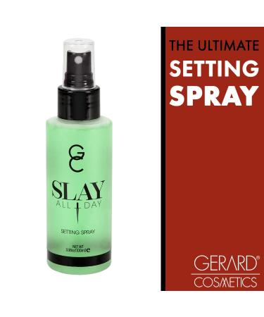 Gerard Cosmetics Slay All Day Setting Spray 3.38 oz - Controls Oil, Increases Makeup Longevity, Hydrates & Prevents Makeup Settling - Cucumber Formula - Buy Online on GoSupps.com