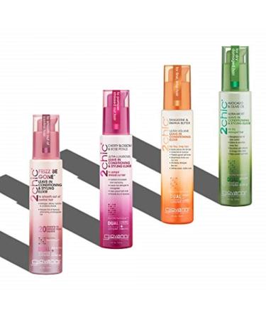 GIOVANNI 2chic Ultra-Moist Leave-In Conditioning Styling Elixir 4 oz. | Smoothes Frizz, Prevents Breakage | Enriched with Avocado & Olive Oil, Aloe Vera, Shea Butter - No Parabens - Buy Online on GoSupps.com