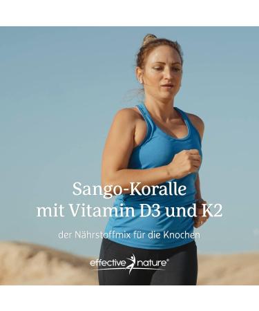 Effective Nature Sango Sea Corals + Vitamin D3 & K2 - Vegan Calcium & Magnesium Supplement - 120 Capsules for Optimal Bone Health & pH Balance - Buy Online on GoSupps.com