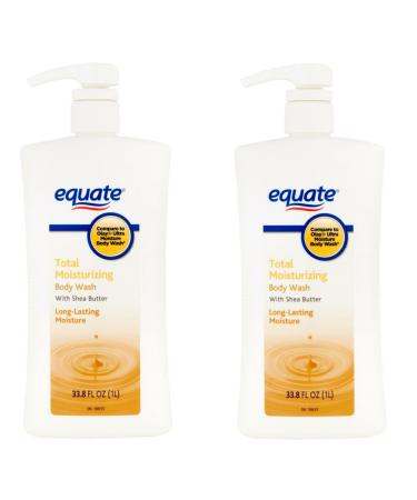 Equate Total Moisturizing Body Wash with Shea Butter 33.8 fl oz (Pack of 2)