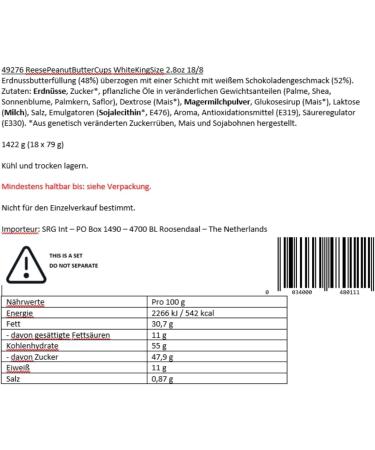 Hershey Reese White Peanut Butter Cups King Size 50.4 Ounce - Buy Online on GoSupps.com