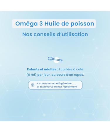 Pack x 2 Omega-3 Wild Fish Oil | BEAVERHILL | High Concentration of EPA 740mg and DHA 460mg | 2 Glass Bottles 200ml | Natural Lemon Flavor | For Young and Old - Buy Online on GoSupps.com