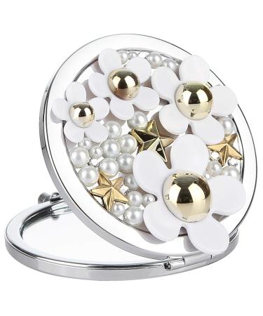 La Vogue Perfume Daisy Pattern Women Portable Makeup Compact Mirror Purse Handbag Mirror