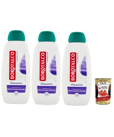 Italian Gourmet E.R. Borotalco - Refreshing Bath Foam for the Body Lavender and Iris Scent - Borotalk effect on the skin - Ideal for men and women - Pack of 3 x 450 ml + Italian Gourmet Polpa 400 g