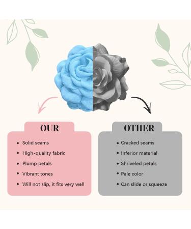 Large Hair Clips Rose Flower Clips Multicolored Flowers Hair Clips for Women and Girls Purple Blue Pink Red (Blue Approx. 12 cm) Blue-12 cm - Buy Online on GoSupps.com