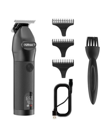 Professional T Blade Hair Trimmers Zero Gapped Hair Clippers for Men Cord/Cordless Rechargeable Hair Liners Clipper Metal Hair Cutting for Head/Beard - Black