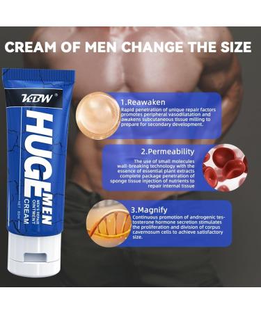 Enlargement Massage Cream for Men | Private Part Extender Oil | Thicker & Longer | 60ml (Blue - Buy Online on GoSupps.com