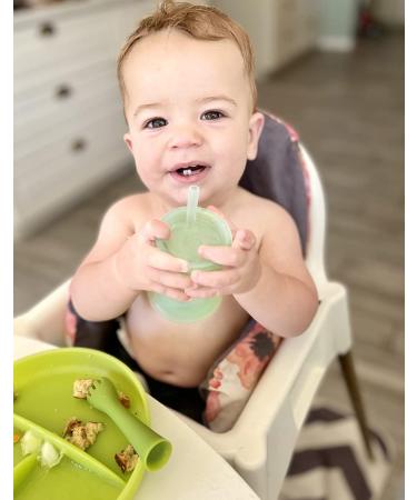 Olababy Silicone Straw Lid for Training Cup | Water Drinking Cup for Babies | 6+ months to 12-18 months Toddler | Transition to Sippy Cup for Kids & Smoothie Cup | Baby-Led Weaning Supplies & Gifts - Buy Online on GoSupps.com