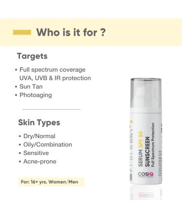 Shop Sunscreen Serum SPF 50 PA++++ | Broad Spectrum Protection | Lightweight & Non-Greasy | Dewy Finish for All Skin Types - 30ml - Buy Online on GoSupps.com