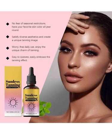 2PCS Self Tanning Drops Water Serum Skin Natural Sunless Outdoor Accelerator Prevent Dryness Natural Tanning Boosting Or Face Body - Buy Online on GoSupps.com