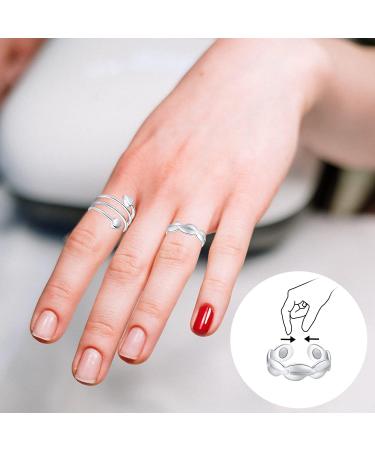Feraco 2 Pcs Magnetic Copper Rings for Women - 99.99% Pure Copper Thumb Ring - Adjustable Fingers Ring - Jewelry Gift Box - Silver - Buy Online on GoSupps.com