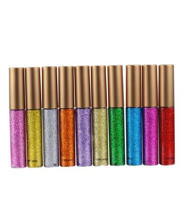 DRESSOOS Liquid Eyeshadow 10pcs Eyeliner Pencil Eyeshadow Metallic Liquid Eyeliner Glitter Eyeliner Eye Shadow Flash Set