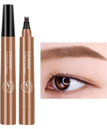 4 Point Eyebrow | Waterproof 4 Fork Tip for Eyebrow | Liquid Brow Long-Lasting Brow Microblading Pencil Eyebrow Makeup Pochy Light Brown - Buy Online on GoSupps.com