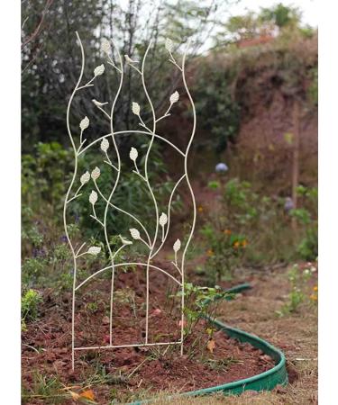 Wrought Iron Spiral Bird Screen Climbing Rattan Frame Clematis Flower Frame Gardening Bracket Courtyard Garden Decoration (White) (White) - Buy Online on GoSupps.com