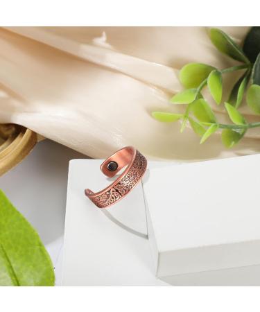 Jadive Magnetic Copper Ring - Adjustable Pure Copper Ring for Men & Women | Strong Magnet Finger Ring - Perfect Gift for Mother Wife Daughter on Women's Day & Birthdays - Buy Online on GoSupps.com