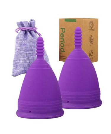 M Muncaso menstrual cup 2 Period menstrual cup very soft and flexible reusable cup menstrual cup made of medical silicone menstruation cup l (pack of 2) purple - Buy Online on GoSupps.com