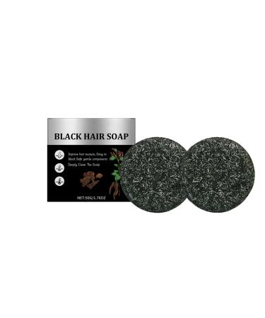 Generisch Black Hair Darkening Shampoo Bars-Gray Reverse for Men Root Coverage and Darkening Mane Gray Covering Nutrients Natural Ingredients 50g (2)