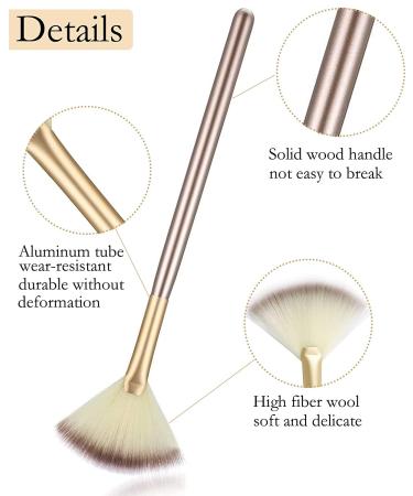 Champagne Soft Facial Fan Brush | Multi-Use Blush & Face Mask Applicator | Premium Makeup Brushes for Mud & Cream - Buy Online on GoSupps.com