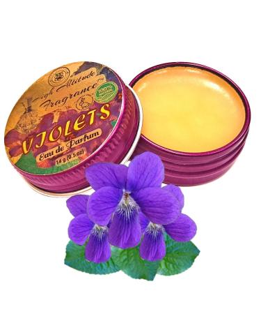 VIOLETS Perfume - Eau de Parfum - Solid Balm - Natural Essential Oils Aromatherapy Fragrance (Viola Odorata Orris Lavender Heliotrope Hyacinth Vanilla) Travel Size Party Guest Favors Gifts-0.5oz