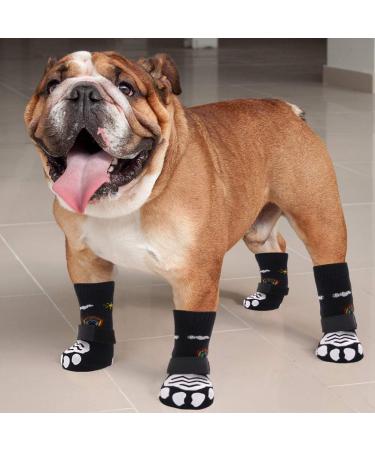 Buy Pupeck Dog Socks Anti-Slide Paw Protection for Small Medium & Large Dogs | Indoor & Outdoor Use | Pack of 6 (Black & Rainbow) - Ideal for Summer & Hardwood Floors - Buy Online on GoSupps.com