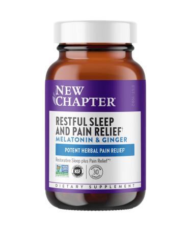 New Chapter Restful Sleep and Pain Relief Melatonin & Ginger 30 Vegetarian Capsules