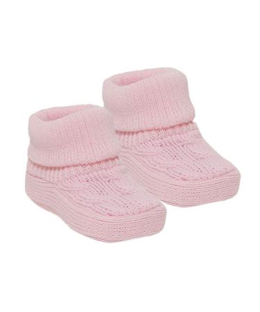 Angel Kid Baby Boys Girls Bootees 1 Pair Knitted Plain Booties NB-3 Months Approx S403 0 Months Pink